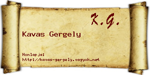 Kavas Gergely névjegykártya